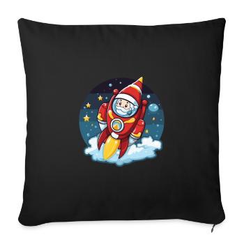 Santa Claus Rocket Santa Christmas - Sofa pillowcase 17,3'' x 17,3'' (45 x 45 cm) - black - Front