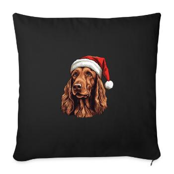 Irish Setter Dog Christmas Head - Sofa pillowcase 17,3'' x 17,3'' (45 x 45 cm) - black - Front