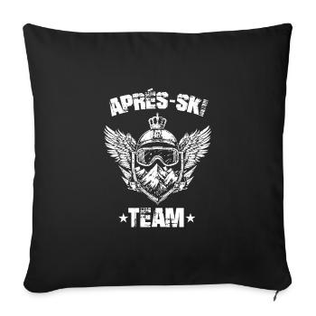 Après Ski Team Coat of Arms Saying - Sofa pillowcase 17,3'' x 17,3'' (45 x 45 cm) - black - Front