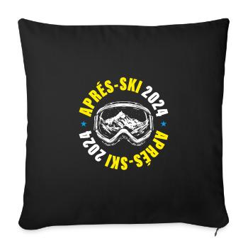 Après Ski 2024 Ski Mountains - Sofa pillowcase 17,3'' x 17,3'' (45 x 45 cm) - black - Front