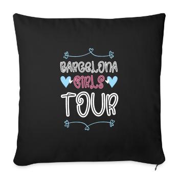 Barcelona Girls Tour Heart - Housse de coussin décorative 45 x 45 cm - noir - Devant