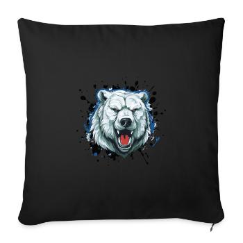 Polar Bear Head Icon Animal Polar Bear - Sofa pillowcase 17,3'' x 17,3'' (45 x 45 cm) - black - Front