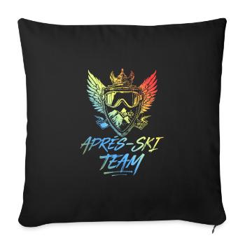 Après-ski équipe Coloré Fête Dicton - Housse de coussin décorative 45 x 45 cm - noir - Devant