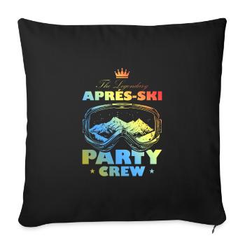 Après-ski Party Crew Motto Team Bunt - Housse de coussin décorative 45 x 45 cm - noir - Devant