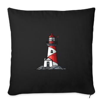 Lighthouse Coast - Sofa pillowcase 17,3'' x 17,3'' (45 x 45 cm) - black - Front