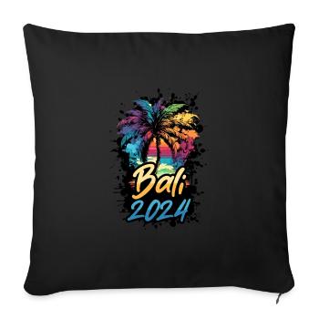 Bali 2024 Palm Trees Multicolored - Sofa pillowcase 17,3'' x 17,3'' (45 x 45 cm) - black - Front