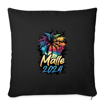 Malle 2024 Palmiers Colorés - Housse de coussin décorative 45 x 45 cm - noir - Devant