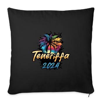 Tenerife 2024 Palm Trees Multicoloured - Sofa pillowcase 17,3'' x 17,3'' (45 x 45 cm) - black - Front