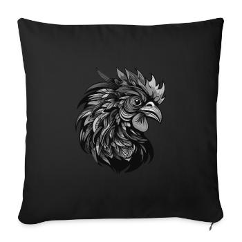 Rooster Portrait Head Animal - Sofa pillowcase 17,3'' x 17,3'' (45 x 45 cm) - black - Front
