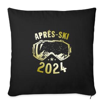 Après-ski 2024 Montagnes Dicton - Housse de coussin décorative 45 x 45 cm - noir - Devant