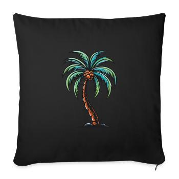Palm Tree Holiday Icon - Sofa pillowcase 17,3'' x 17,3'' (45 x 45 cm) - black - Front