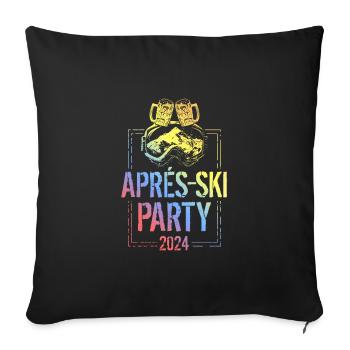 Après Ski 2024 Mountains Ski Goggles Colorful - Sofa pillowcase 17,3'' x 17,3'' (45 x 45 cm) - black - Front