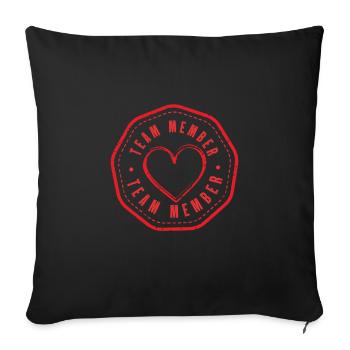 Team Member Heart - Sofa pillowcase 17,3'' x 17,3'' (45 x 45 cm) - black - Front