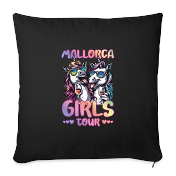 Mallorca Girls Tour Unicorn Party Holidays - Sofa pillowcase 17,3'' x 17,3'' (45 x 45 cm) - black - Front