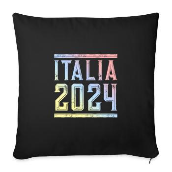 Italia 2024 Coloré - Housse de coussin décorative 45 x 45 cm - noir - Devant
