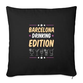 Soirée à boire à Barcelone - Housse de coussin décorative 45 x 45 cm - noir - Devant