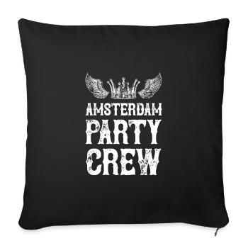 Équipe de vacances de fête d’Amsterdam - Housse de coussin décorative 45 x 45 cm - noir - Devant