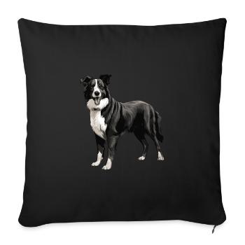 Border Collie Dog Animal - Sofa pillowcase 17,3'' x 17,3'' (45 x 45 cm) - black - Front