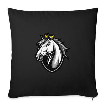 Couronne de cheval - Housse de coussin décorative 45 x 45 cm - noir - Devant