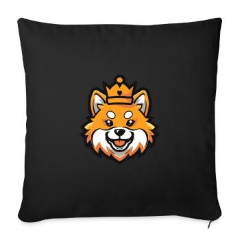 Couronne de chien de Poméranie - Housse de coussin décorative 45 x 45 cm - noir - Devant