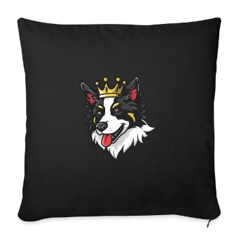 Couronne de chien Border Collie - Housse de coussin décorative 45 x 45 cm - noir - Devant