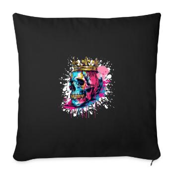 King Skull Crown Royal - Sofa pillowcase 17,3'' x 17,3'' (45 x 45 cm) - black - Front