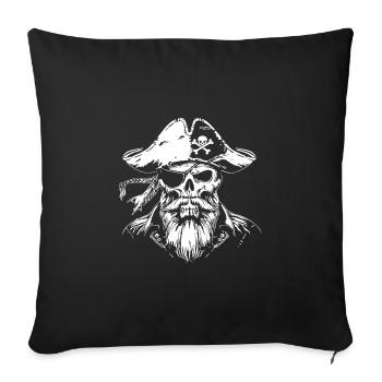 Crâne de pirate - Housse de coussin décorative 45 x 45 cm - noir - Devant