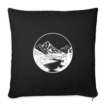 Mountains icon - Sofa pillowcase 17,3'' x 17,3'' (45 x 45 cm) - black - Front