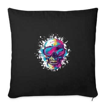 Ski Skull Ski Goggles Après Ski - Sofa pillowcase 17,3'' x 17,3'' (45 x 45 cm) - black - Front