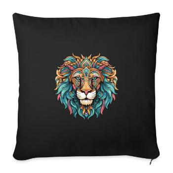 Lion Portrait Head Colorful - Sofa pillowcase 17,3'' x 17,3'' (45 x 45 cm) - black - Front