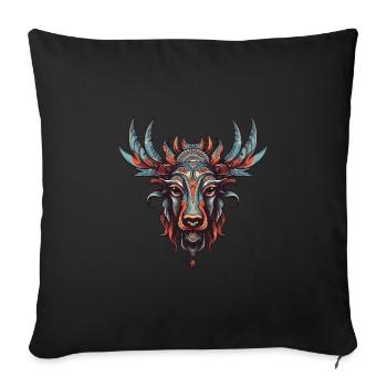 Moose Portrait Head - Sofa pillowcase 17,3'' x 17,3'' (45 x 45 cm) - black - Front