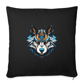 Husky Dog Portrait Head - Sofa pillowcase 17,3'' x 17,3'' (45 x 45 cm) - black - Front