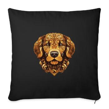 Golden Retriever Dog Portrait Head - Sofa pillowcase 17,3'' x 17,3'' (45 x 45 cm) - black - Front