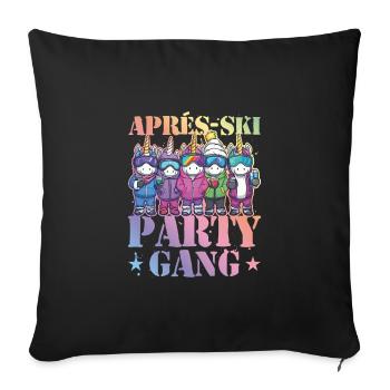 Après-ski Party Gang Licorne - Housse de coussin décorative 45 x 45 cm - noir - Devant