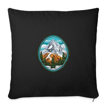 Mountains Nature Symbol - Sofa pillowcase 17,3'' x 17,3'' (45 x 45 cm) - black - Front