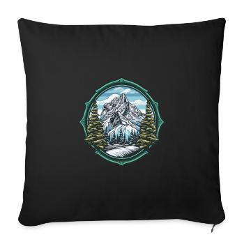 Alps Ski Mountains - Sofa pillowcase 17,3'' x 17,3'' (45 x 45 cm) - black - Front