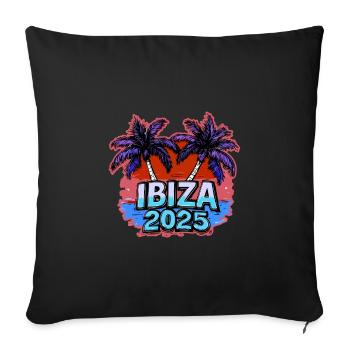 Ibiza 2025 Holidays - Sofa pillowcase 17,3'' x 17,3'' (45 x 45 cm) - black - Front