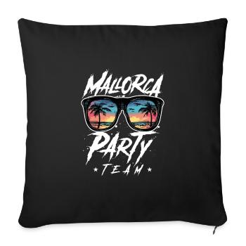 Mallorca Party Team Palm Trees - Sofa pillowcase 17,3'' x 17,3'' (45 x 45 cm) - black - Front