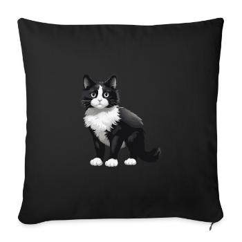 Cat Cute - Sofa pillowcase 17,3'' x 17,3'' (45 x 45 cm) - black - Front