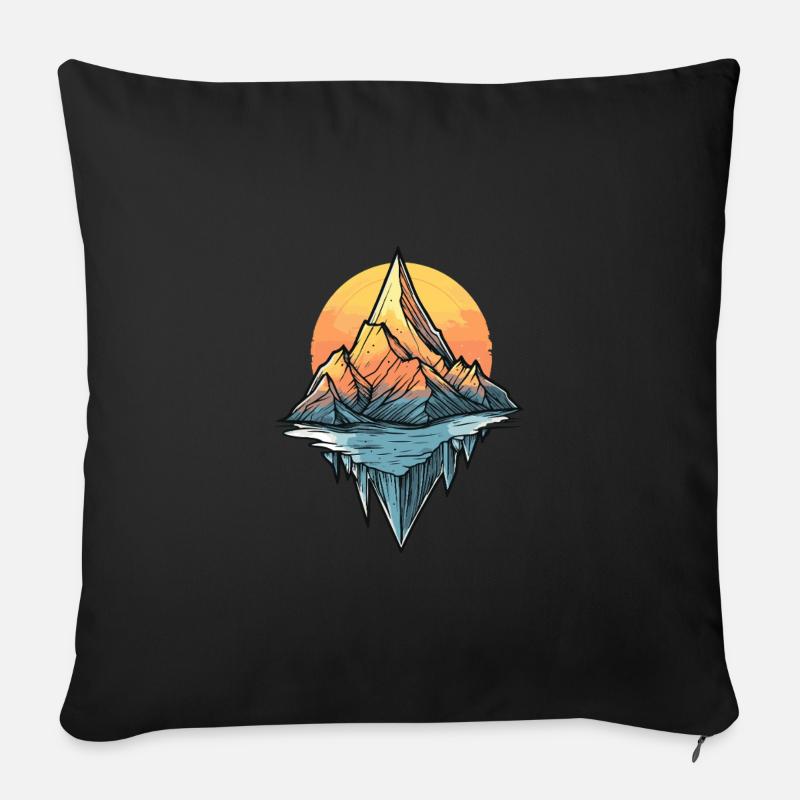 Berge - Sofakissenbezug 45 x 45 cm - Schwarz