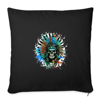 Indian Chief Skull - Sofa pillowcase 17,3'' x 17,3'' (45 x 45 cm) - black - Front