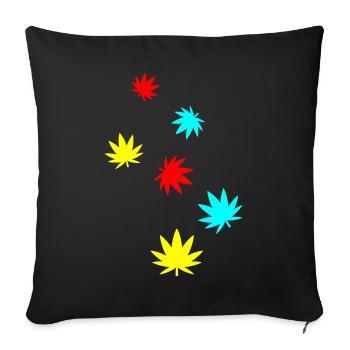 Icône de feuille de chanvre - Housse de coussin décorative 45 x 45 cm - noir - Devant