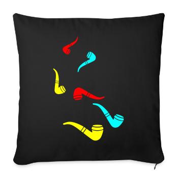 Fumer une pipe - Housse de coussin décorative 45 x 45 cm - noir - Devant