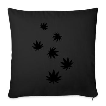 Icône de feuille de chanvre - Housse de coussin décorative 45 x 45 cm - noir - Devant