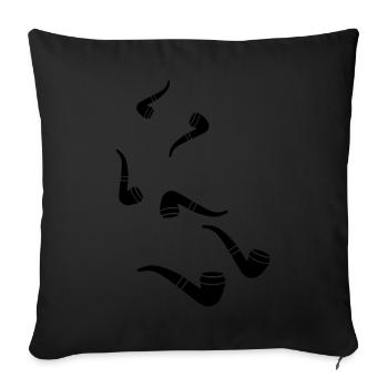 Fumer une pipe - Housse de coussin décorative 45 x 45 cm - noir - Devant