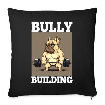 Français Bulldog Frenchie Bodybuilding Dog - Housse de coussin décorative 45 x 45 cm - noir - Devant