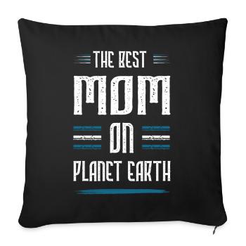 Meilleure maman Mom Citation Maman - Housse de coussin décorative 45 x 45 cm - noir - Devant