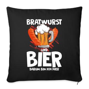 Bratwurst en cadeau - Housse de coussin décorative 45 x 45 cm - noir - Devant