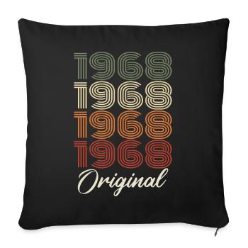 1968 Cadeau D'anniversaire Vintage Original 1968 - Housse de coussin décorative 45 x 45 cm - noir - Devant