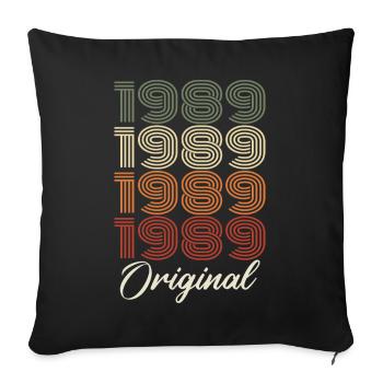 1989 Cadeau D'anniversaire Vintage Original 1989 - Housse de coussin décorative 45 x 45 cm - noir - Devant